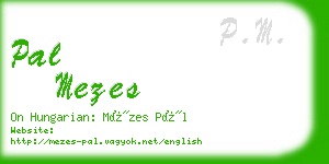pal mezes business card